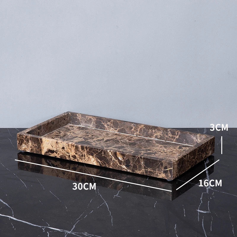Real Natural Marble Tray Handle Luxury Rectangular Washbasin