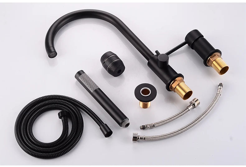 Ellen Bathtub Faucets Holes Black Cold Bath Shower