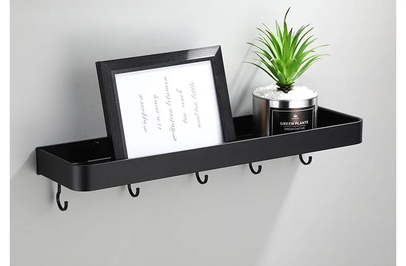 Black / White Bathroom Shelf Shampoo Holder Storage