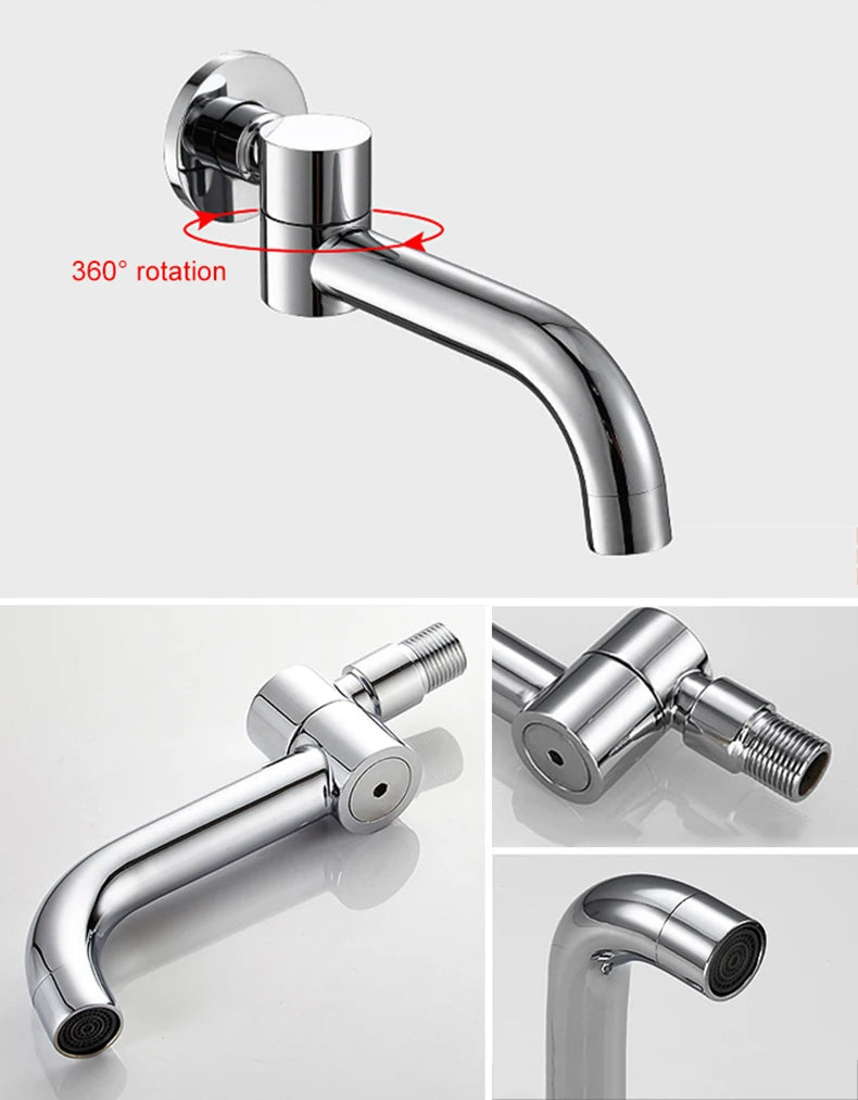 Becola Wall Mounted Faucet Spout Square Round Brass