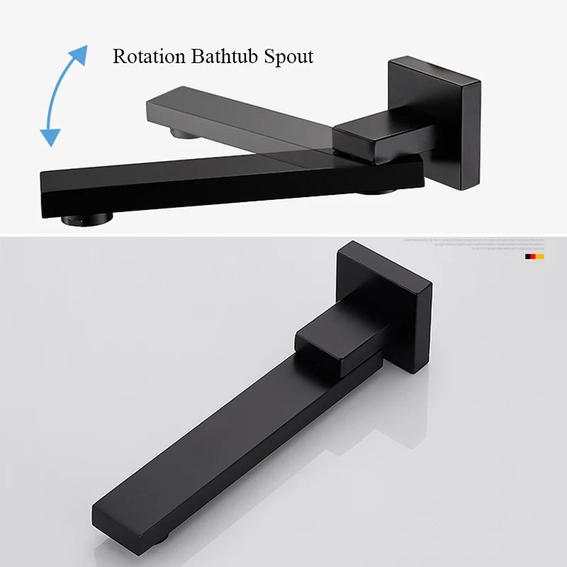 Matte Black Shower Faucet Rain Brass Shower Head