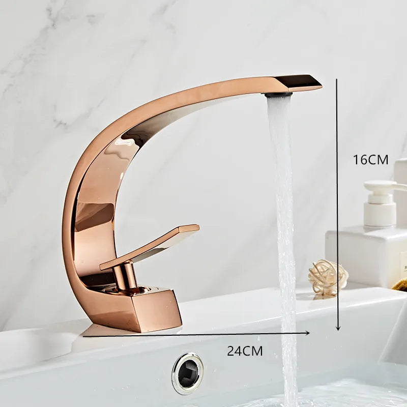 Tuqiu Basin Faucet Modern Bathroom Mixer Tap Black/Gold