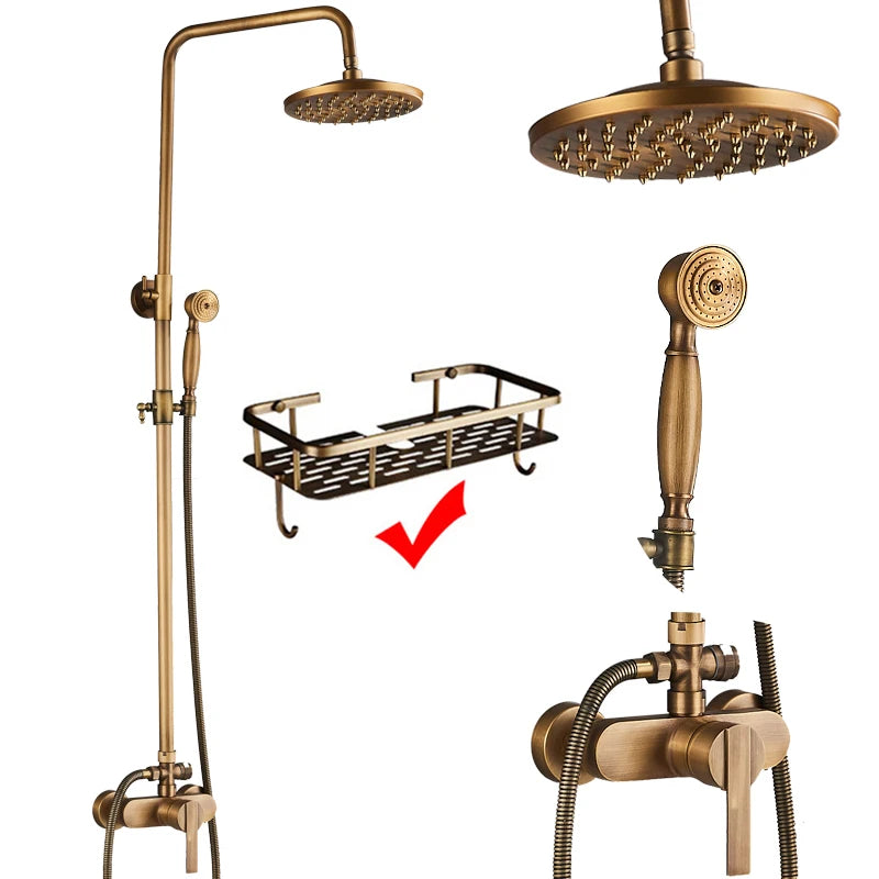 Rainfall Bathroom Shower Brass Antique Shower Mixers Handshower