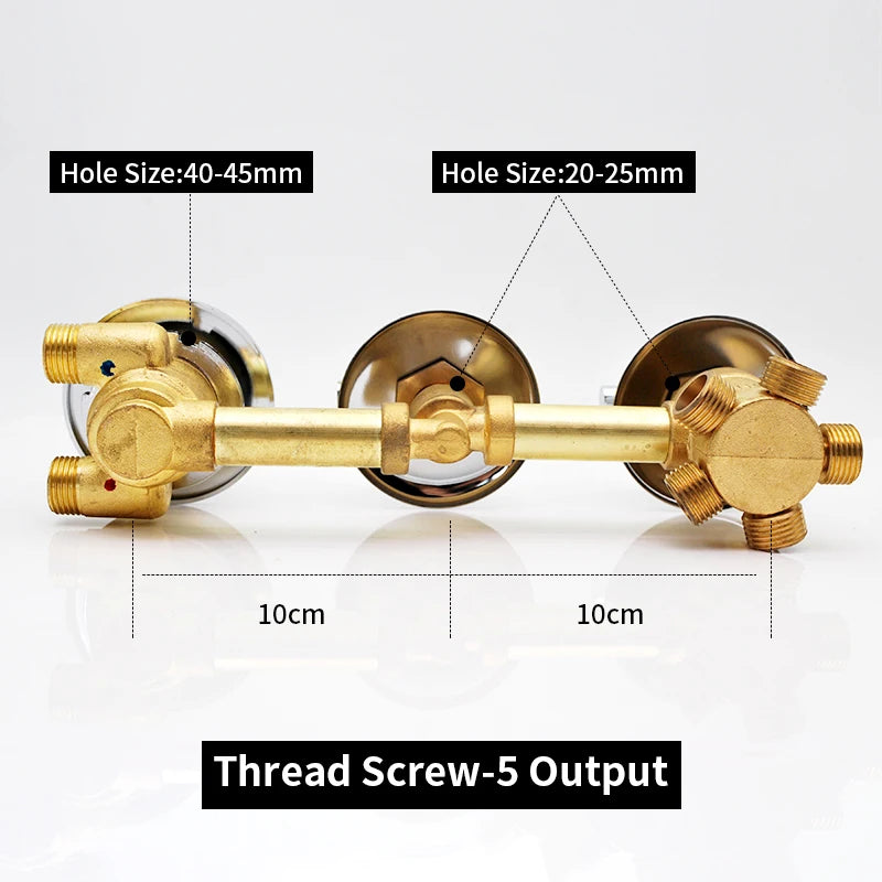 2/3/4/5 Way Output Brass Shower Valve Mixer Thermostatic
