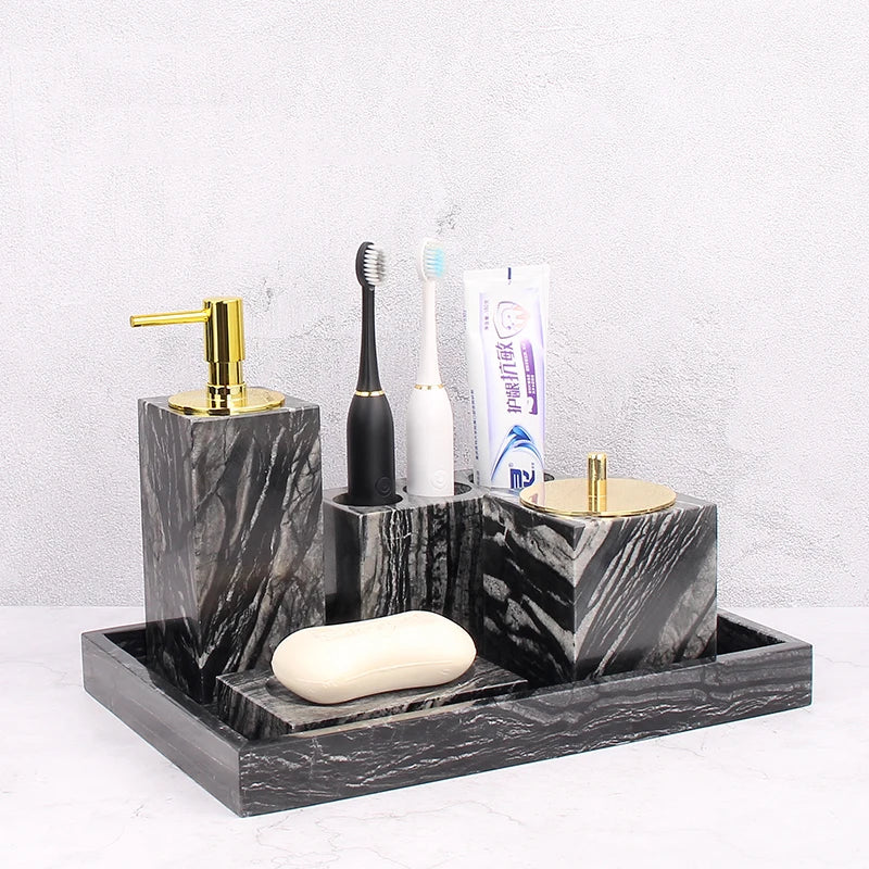 Real Natural Marble Tray Handle Luxury Rectangular Washbasin