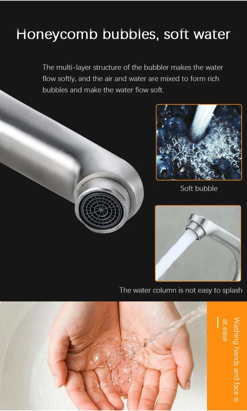 Elyn 304 Stainless Steel Bathroom Faucets Deck Mounted