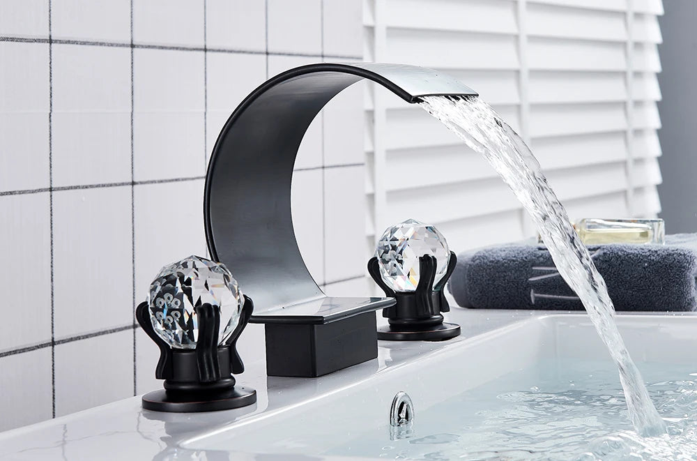 Wanmivezlo Waterfall Bathroom Basin Faucet Deck Mounted Cold