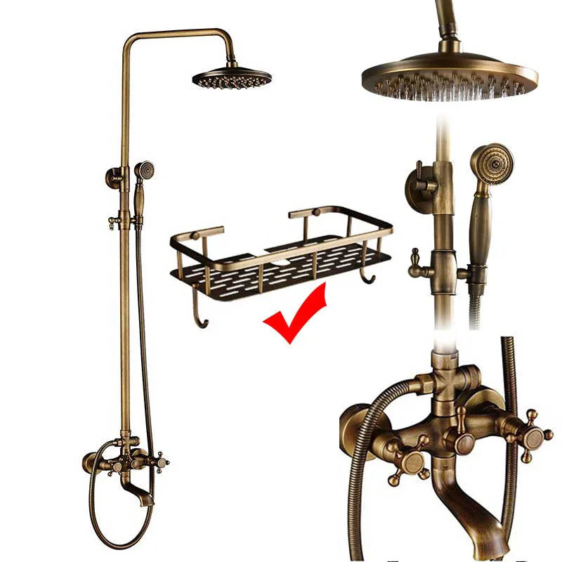Poiqihy Antique Shower Wall Bathroom Bath Shower Faucet