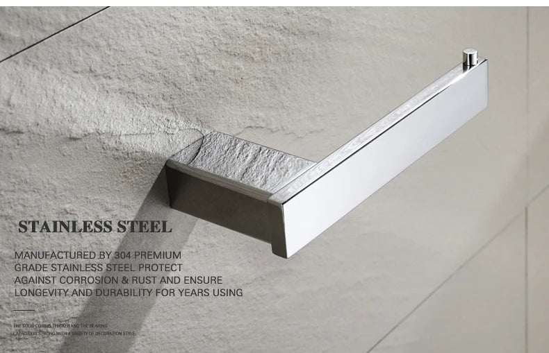 Stainless Steel Bathroom Wall Shelf Towel Bar Rack