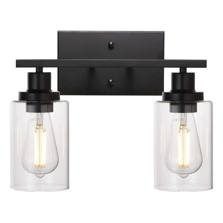 2-Light Bathroom Vanity Light Fixtures Vintage Industrial Metal
