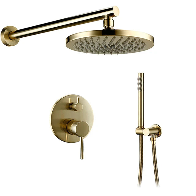 Bagnolux Gun Gray Bath Shower Brass Head Rianfall