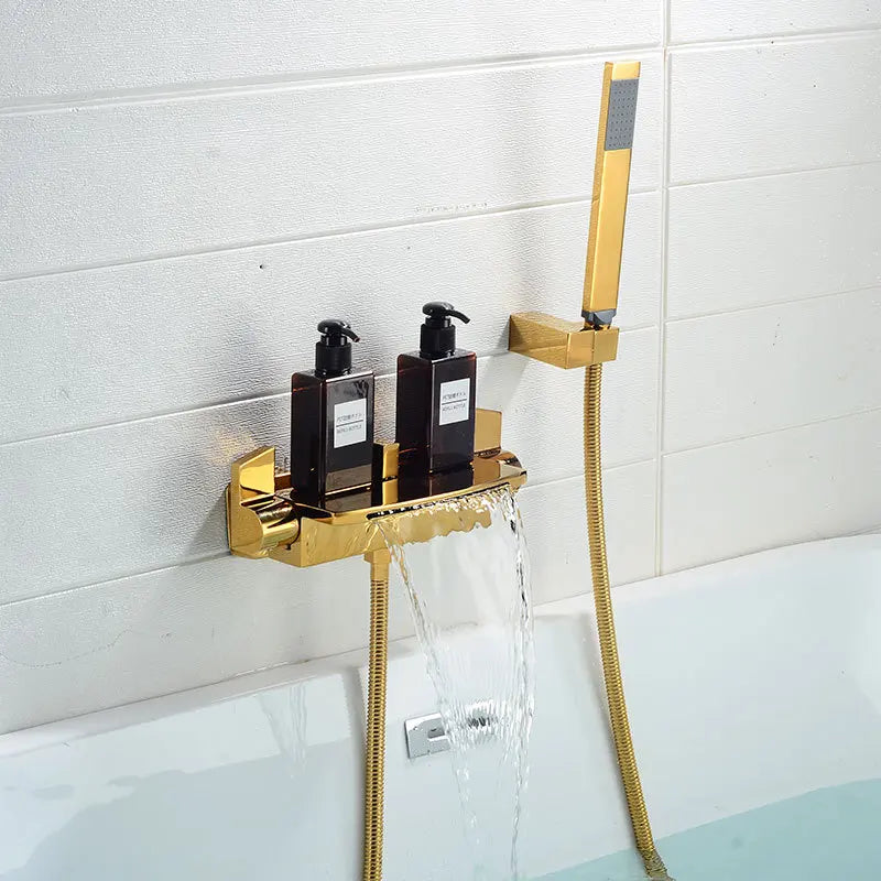 Tuqiu Rose Gold Bathtub Shower Faucet Brass Bathtub
