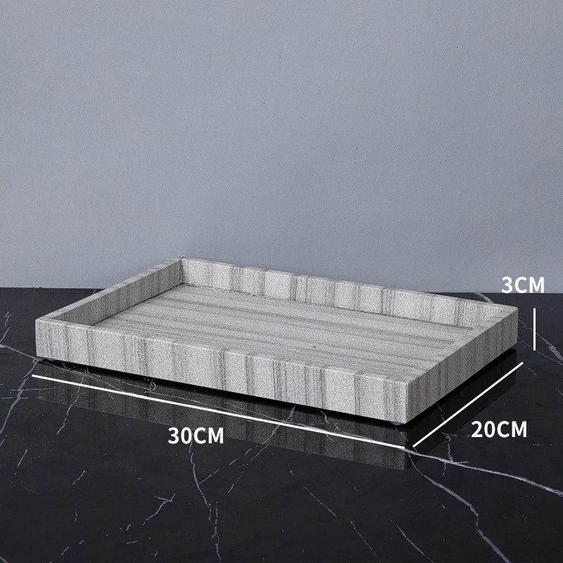 Real Natural Marble Tray Handle Luxury Rectangular Washbasin