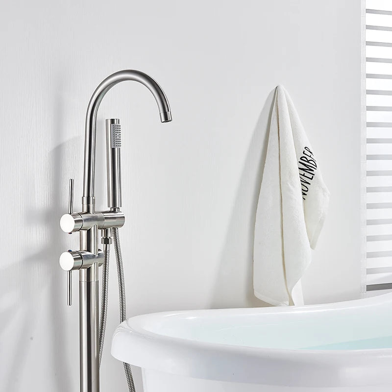 Rozin Black Floor Standing Bathtub Faucet Colors Standing