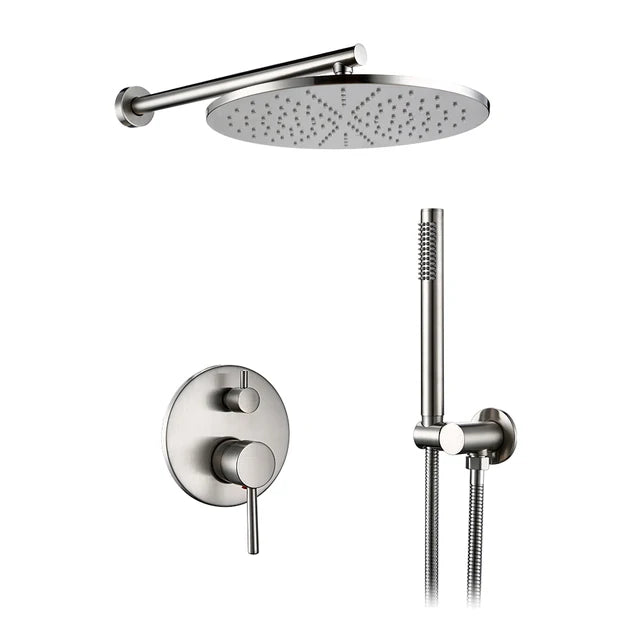 Bagnolux Gun Gray Bath Shower Brass Head Rianfall