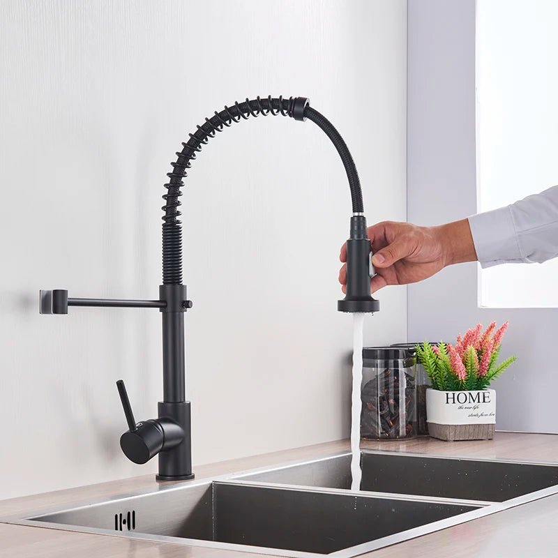Brushed Gold Sink Faucet One Handle Spring Cold