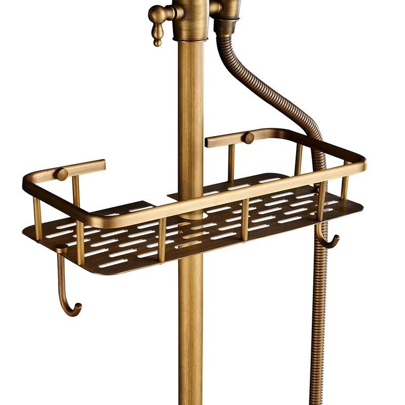 Shbshaimy Antique Brass Bathroom Shower Wall Mounted Rainfall