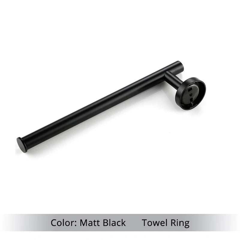 Bathroom Hardware Kit Brushed Stainless Steel Round Wall