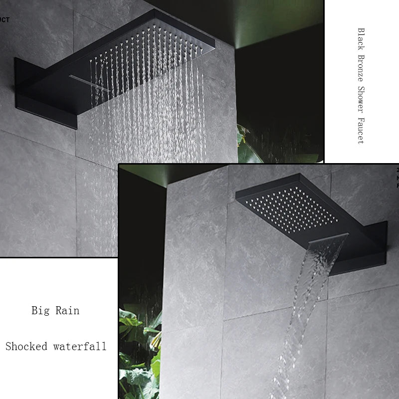 Thermostatic Shower Syste Waterfall Shower Faucet Concealed