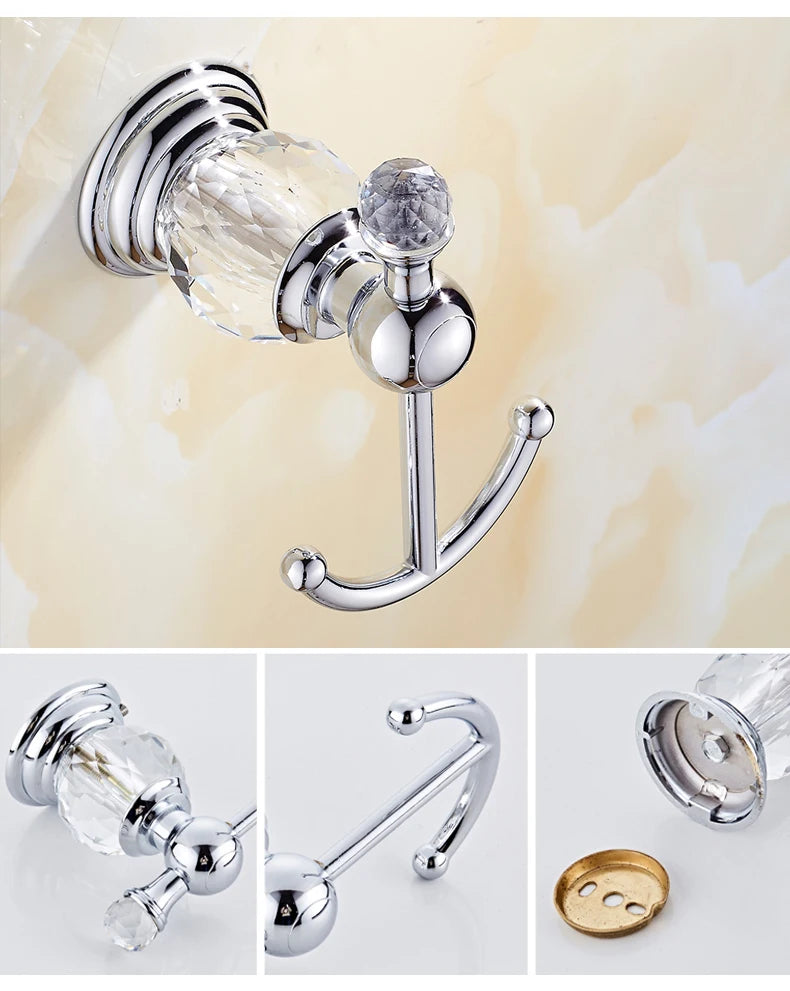 Bathroom Hardware Crystal Bath Towel Shelf Toilet Paper