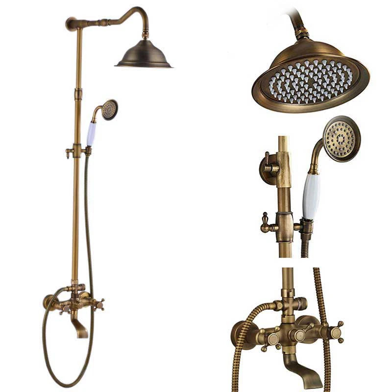 Poiqihy Antique Shower Wall Bathroom Bath Shower Faucet