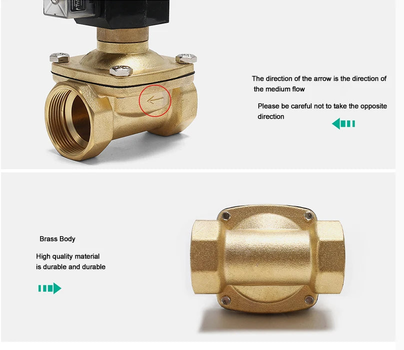 3/8 1/2 1-1/2 Brass Normally Open Solenoid Valve
