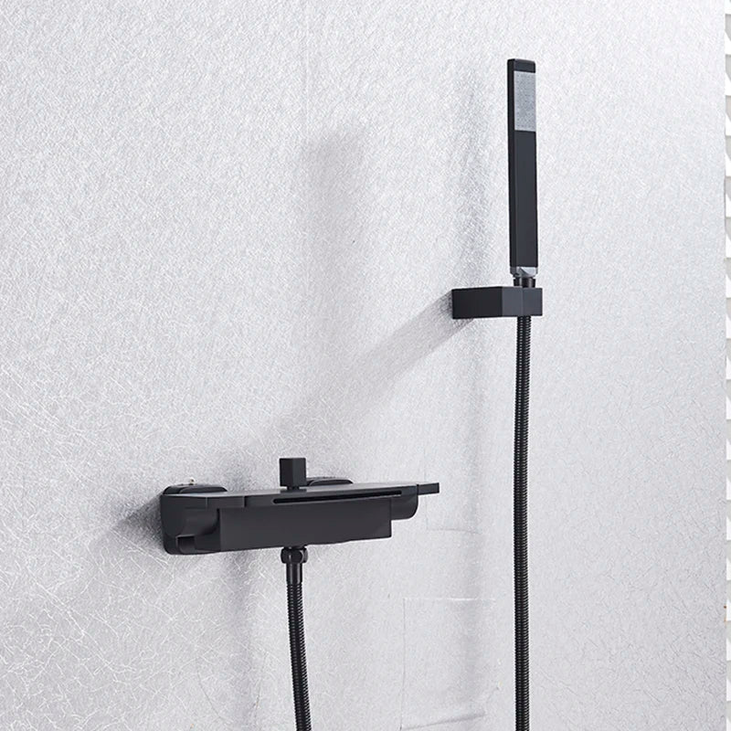 Myqualife Matte Black Bathroom Faucet Function Bathtub Facuet