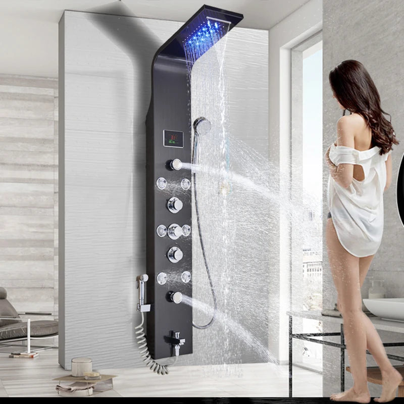 Led Bathroom Shower Panel Modes Intelligent Lcd Shower