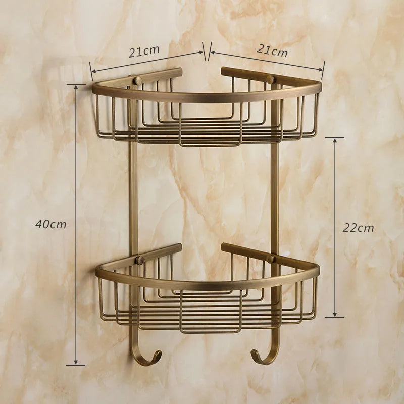20-Piece Antique Brass Wall Mounted Bathroom Hardware Toilet