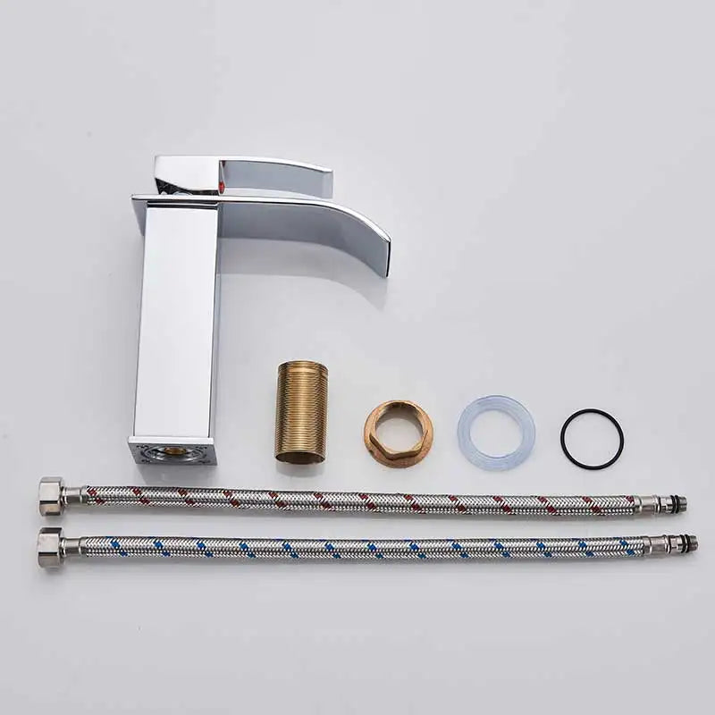 Retail Waterfall Bathroom Basin Faucet Chrome Deck Mount