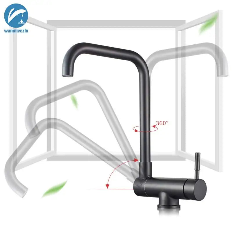 Brushed Gold Sink Faucet 360 Rotation Folding Faucet