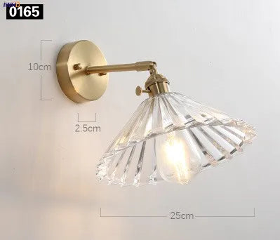 Iwhd Janpan Copper Glass Led Wall Light Fixtures