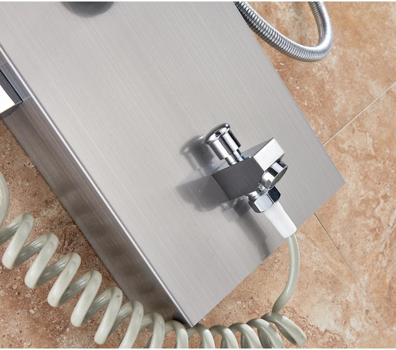 Led Light Shower Faucet Bathroom Waterfall Rain Black
