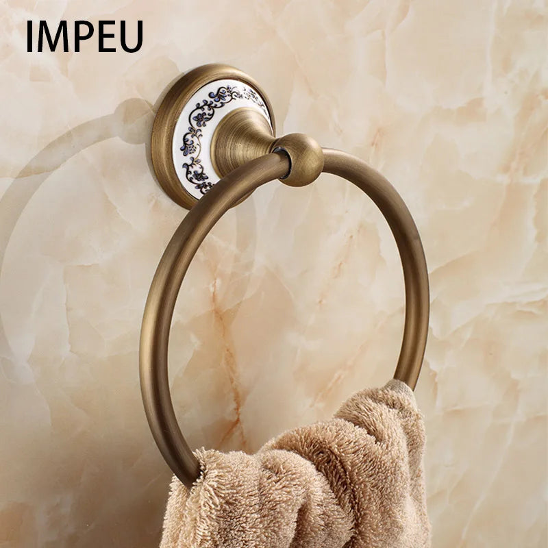 20-Piece Antique Brass Wall Mounted Bathroom Hardware Toilet