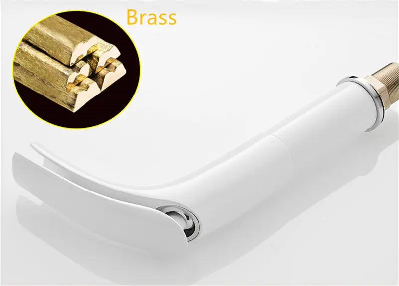 Bathroom Basin Faucet White Black Solid Brass Specail
