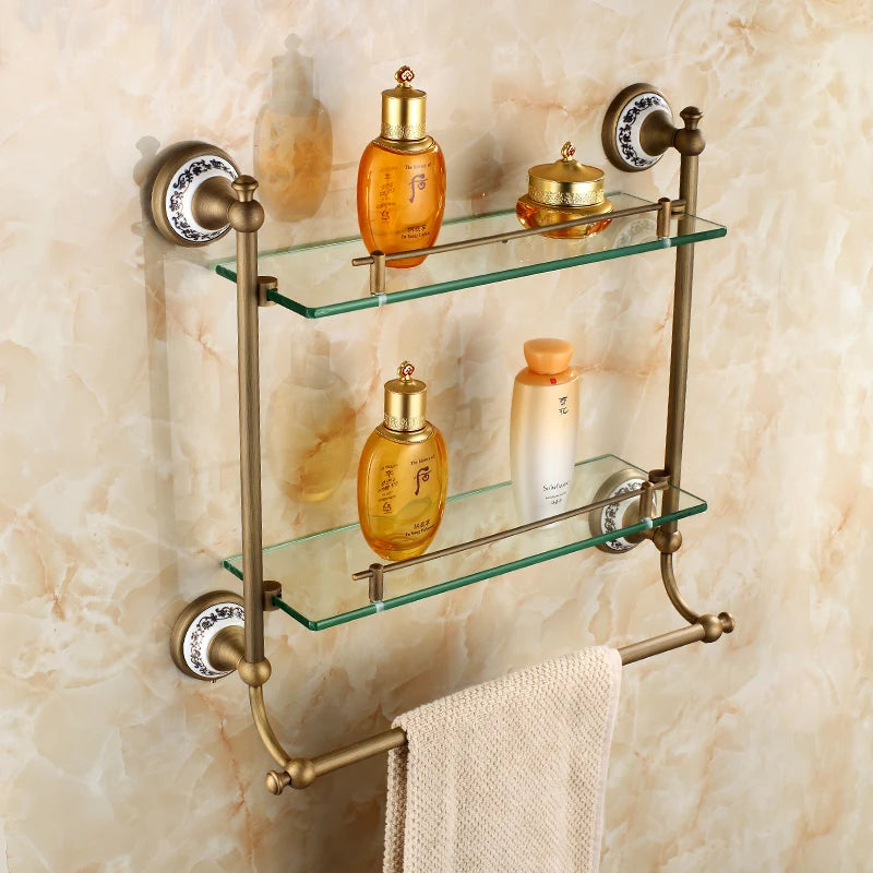 20-Piece Antique Brass Wall Mounted Bathroom Hardware Toilet