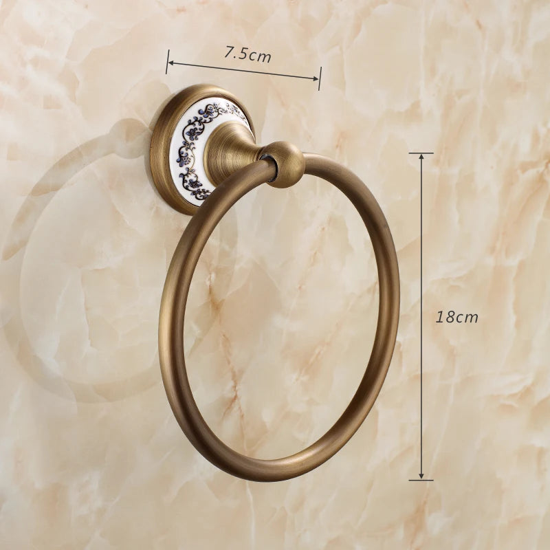 20-Piece Antique Brass Wall Mounted Bathroom Hardware Toilet