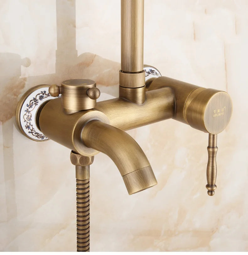20-Piece Antique Brass Wall Mounted Bathroom Hardware Toilet