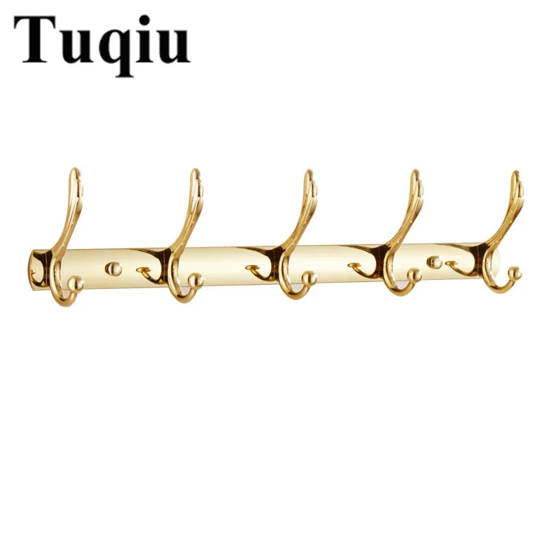 Wall Mounted Gold/Chrome/Rose Gold Clothes Hat Hook Row