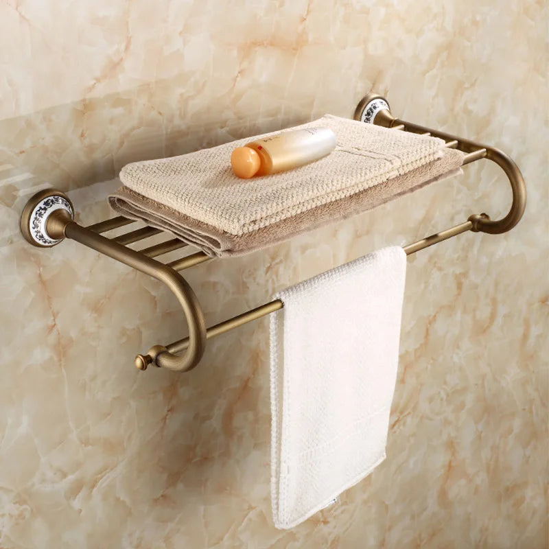 20-Piece Antique Brass Wall Mounted Bathroom Hardware Toilet