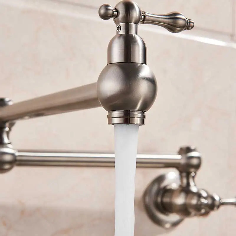 Brushed Gold Faucet Wall Mount Bathroom Basin Faucet