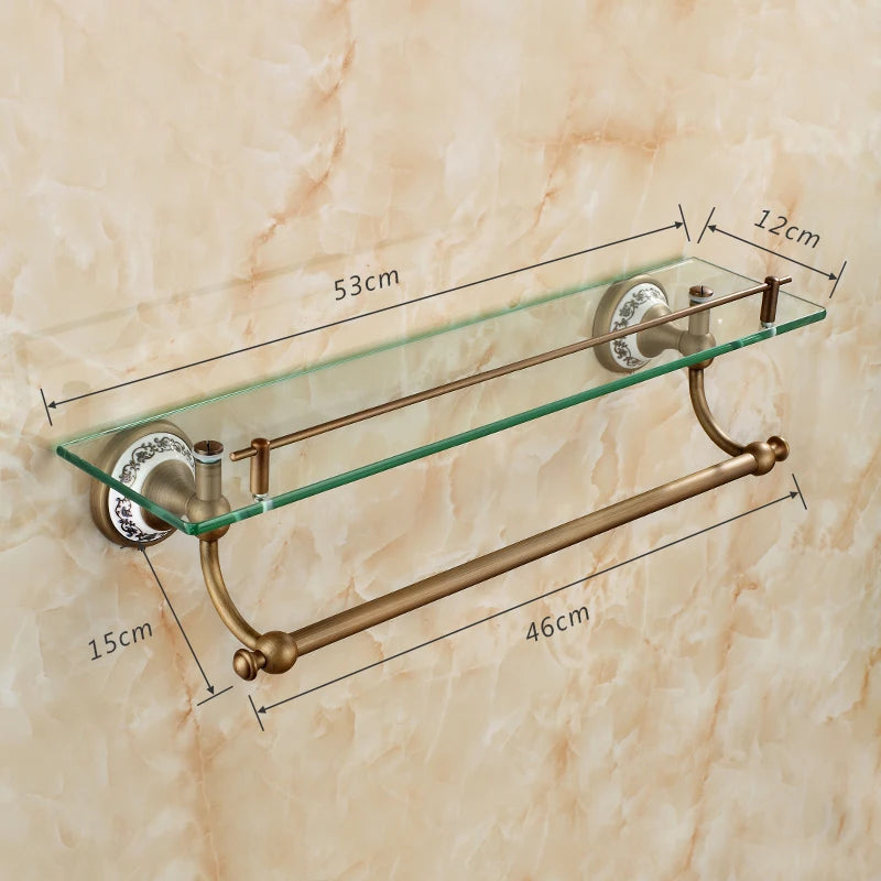 20-Piece Antique Brass Wall Mounted Bathroom Hardware Toilet