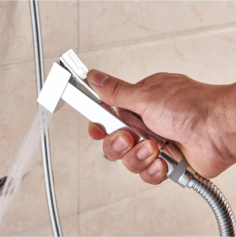 Black/Chrome Toilet Shower Mixer Faucet Cold Water Mixer