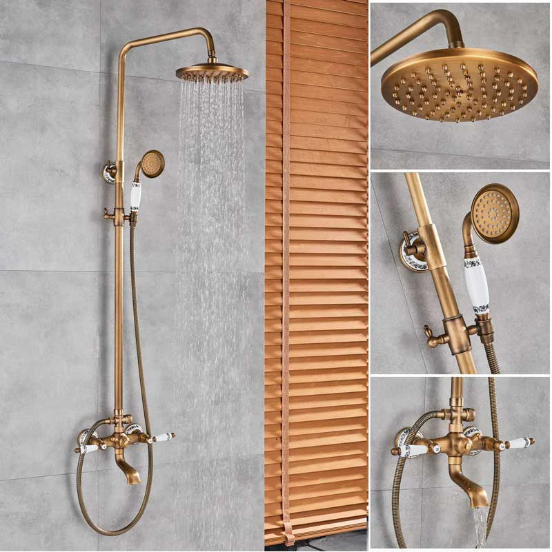 Luxury Shower Faucet Dual Handle Rainfall Bathroom Shower
