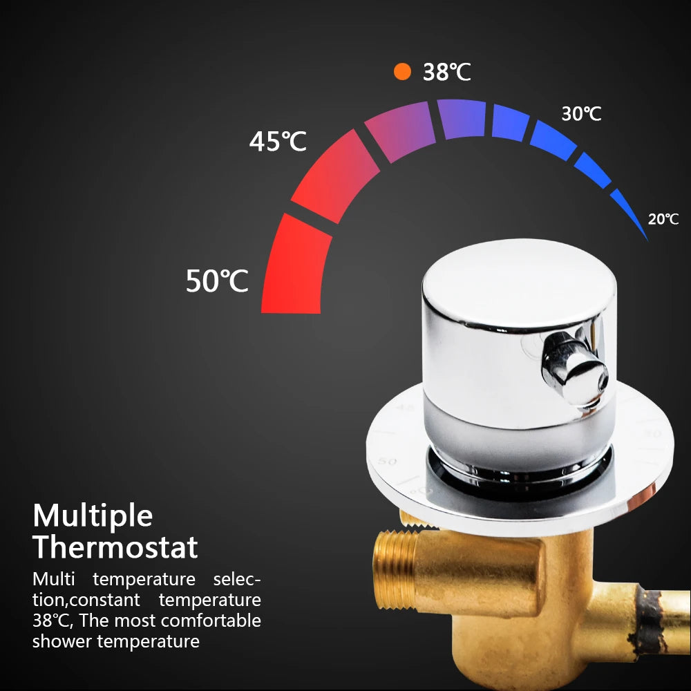 2/3/4/5 Way Output Brass Shower Valve Mixer Thermostatic