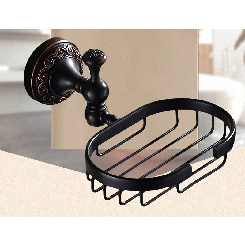 Modern Black Wall Mounted Bath Hardware Luxury Brass