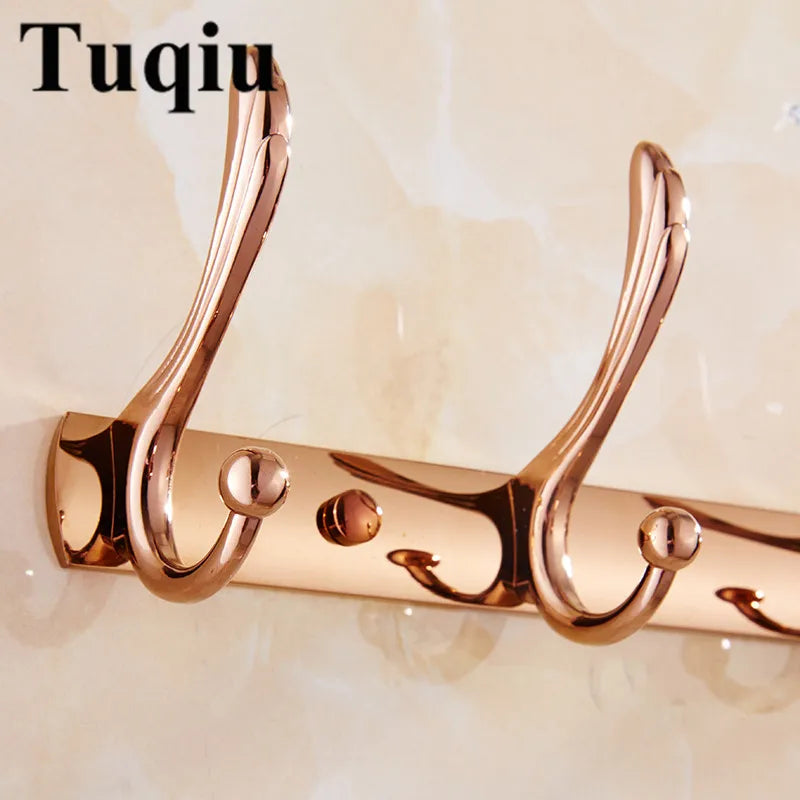Wall Mounted Gold/Chrome/Rose Gold Clothes Hat Hook Row