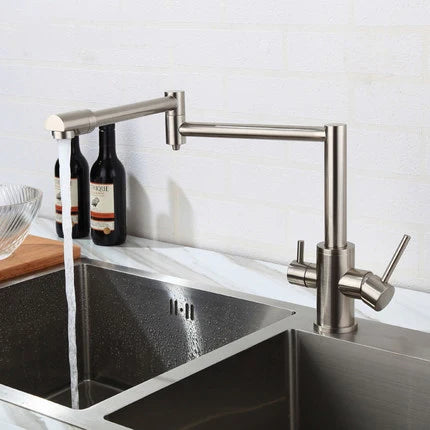 Water Purifier Faucet Black/Nickel Cold Universal Pull Straight