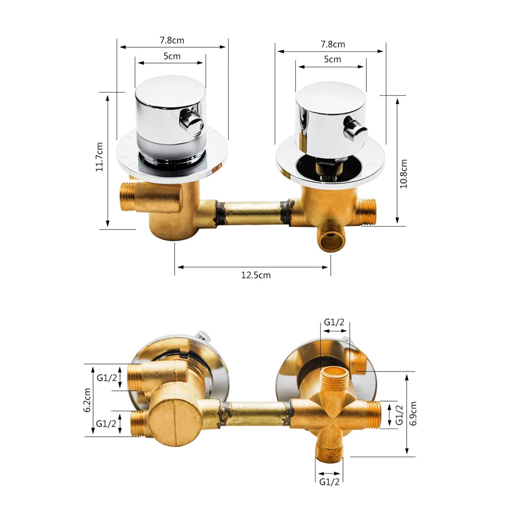 Vagsure 2/3/4/5ways Outlet Brass Mixing Valve Diverter