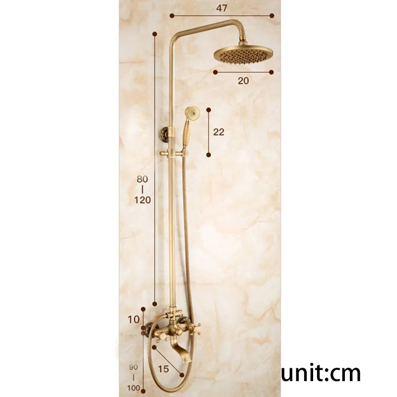 20-Piece Antique Brass Wall Mounted Bathroom Hardware Toilet